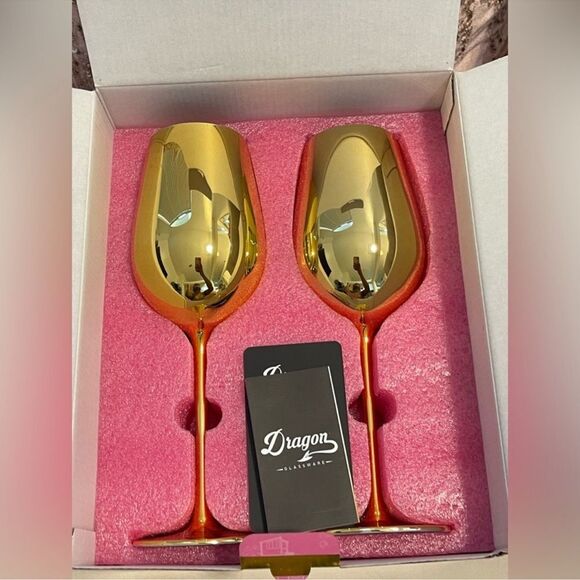 BARBIE DREAMHOUSE GOLD WINE GLASSES - Picture 7 of 11